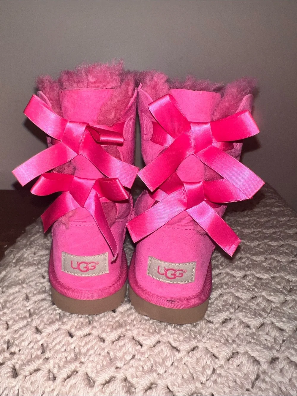 UGG Bright Pink Shearling-Lined Boot Interior